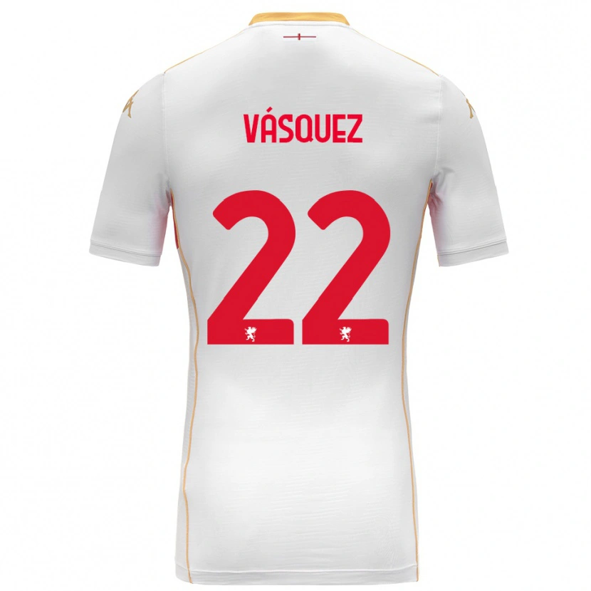 Danxen Dames Johan Vásquez #22 Wit Rood Uitshirt Uittenue 2025/26 T-Shirt