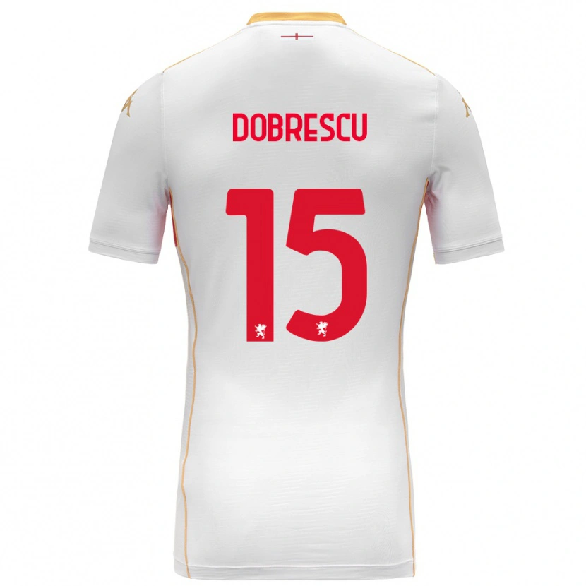 Danxen Dames Ianis Dobrescu #15 Wit Rood Uitshirt Uittenue 2025/26 T-Shirt
