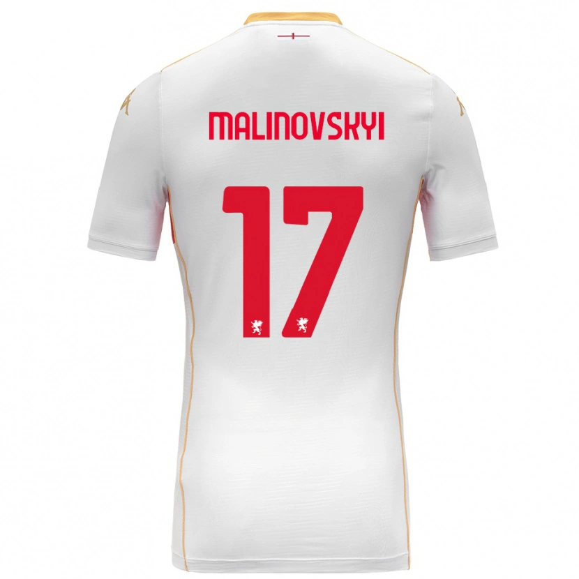 Danxen Dames Ruslan Malinovskyi #17 Wit Rood Uitshirt Uittenue 2025/26 T-Shirt