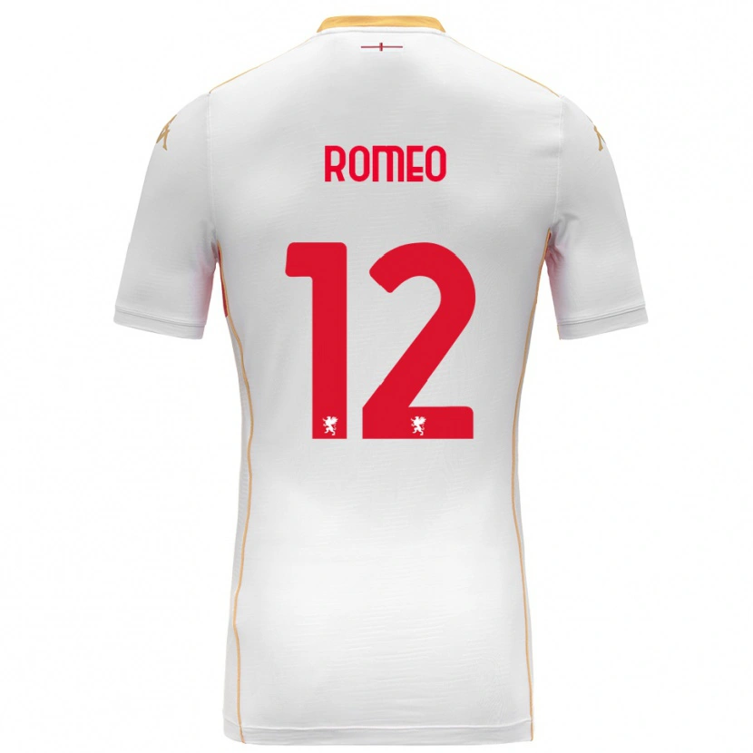 Danxen Dames Emanuele Romeo #12 Wit Rood Uitshirt Uittenue 2025/26 T-Shirt