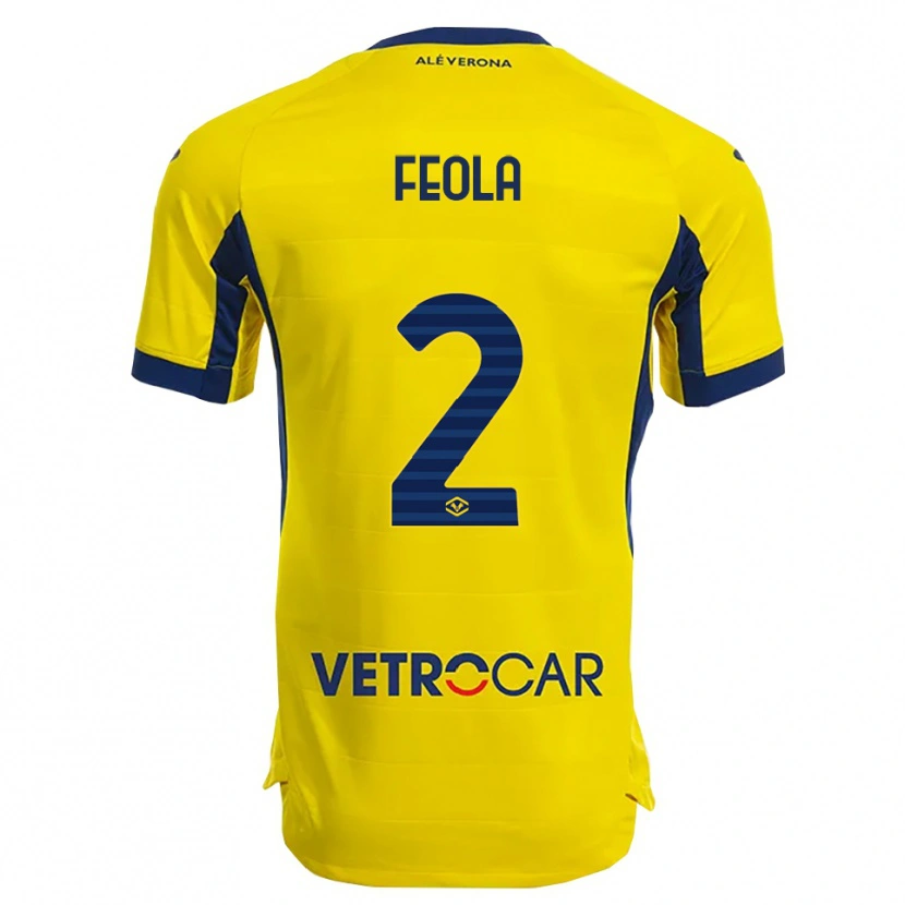 Danxen Dames William Feola #2 Geel Marineblauw Uitshirt Uittenue 2025/26 T-Shirt