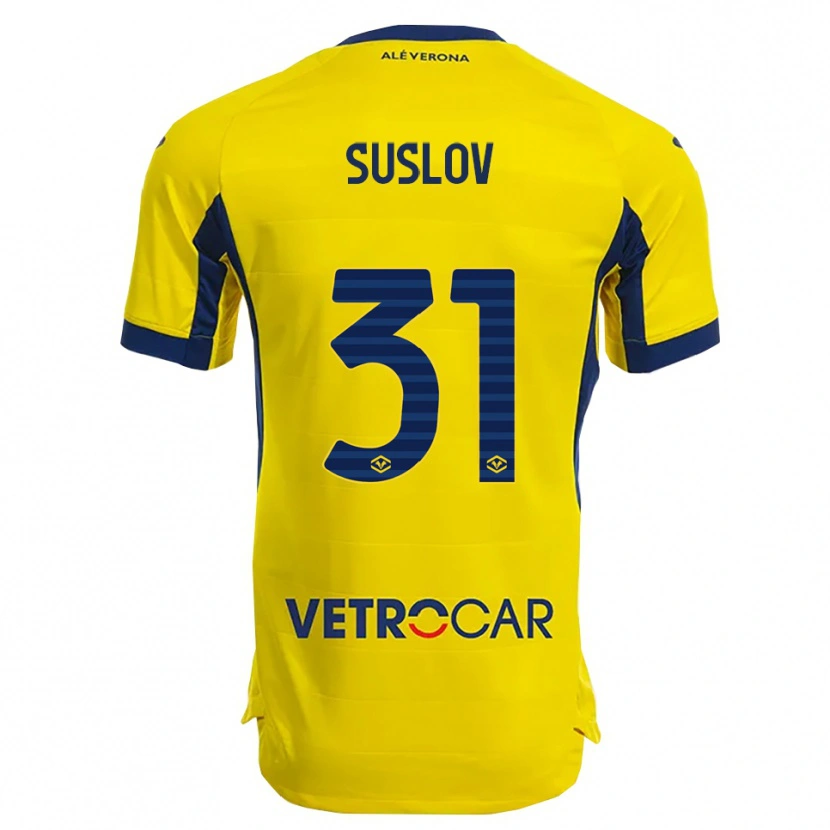 Danxen Dames Tomas Suslov #31 Geel Marineblauw Uitshirt Uittenue 2025/26 T-Shirt