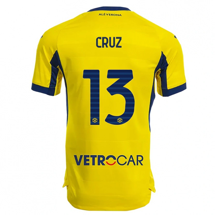 Danxen Dames Juan Manuel Cruz #13 Geel Marineblauw Uitshirt Uittenue 2025/26 T-Shirt