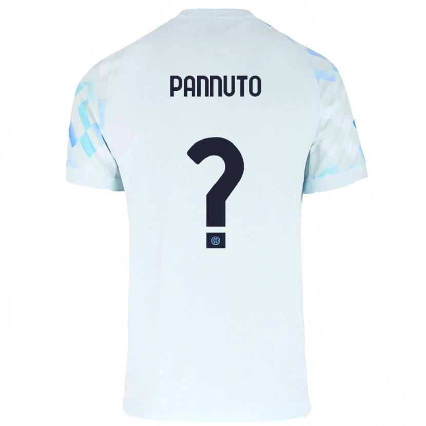 Danxen Dames Mattia Pannuto #0 Wit Blauw Uitshirt Uittenue 2025/26 T-Shirt