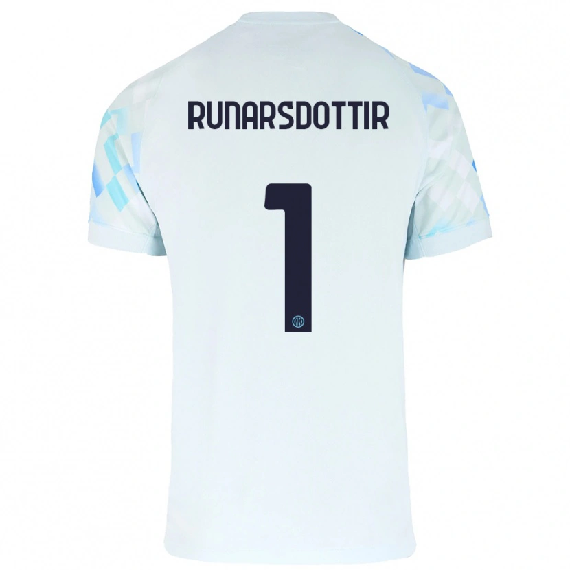 Danxen Dames Cecilía Rán Rúnarsdóttir #1 Wit Blauw Uitshirt Uittenue 2025/26 T-Shirt