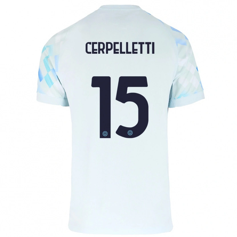 Danxen Dames Filippo Cerpelletti #15 Wit Blauw Uitshirt Uittenue 2025/26 T-Shirt