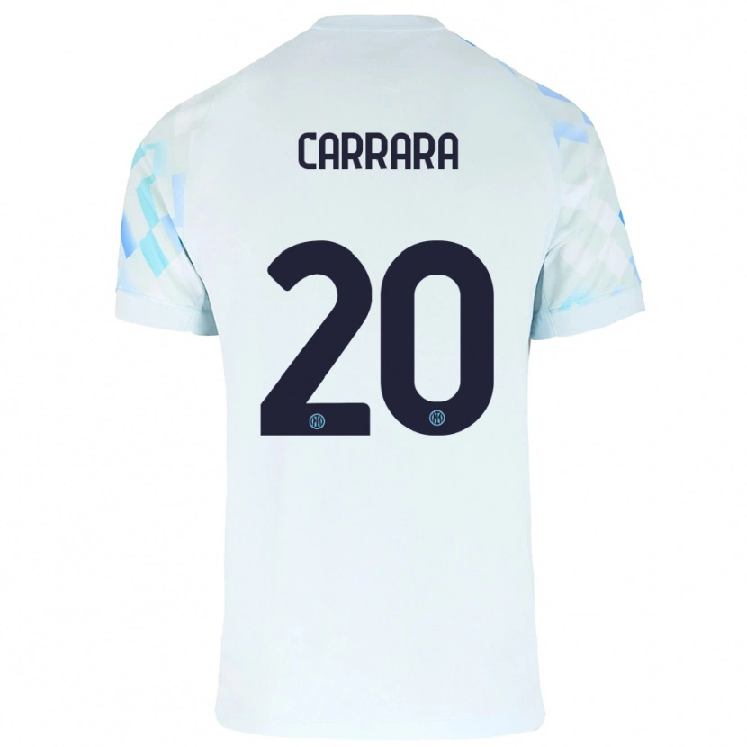 Danxen Dames Cristian Carrara #20 Wit Blauw Uitshirt Uittenue 2025/26 T-Shirt