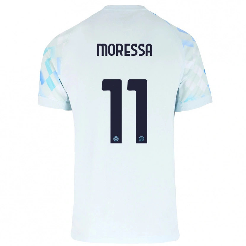 Danxen Dames Kevin Moressa #11 Wit Blauw Uitshirt Uittenue 2025/26 T-Shirt