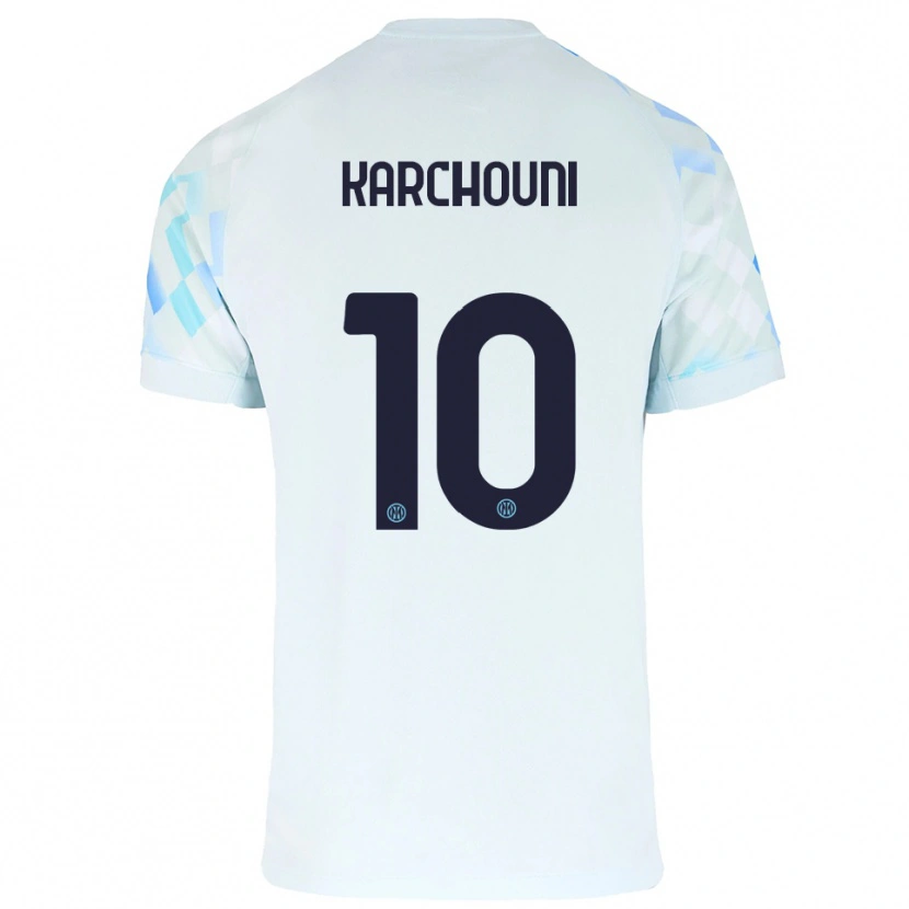 Danxen Dames Ghoutia Karchouni #10 Wit Blauw Uitshirt Uittenue 2025/26 T-Shirt