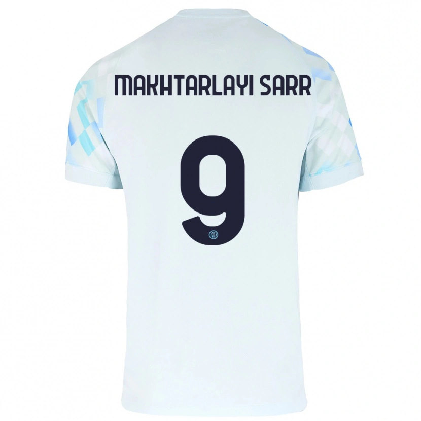 Danxen Dames Amadou Makhtarlayi Sarr #9 Wit Blauw Uitshirt Uittenue 2025/26 T-Shirt