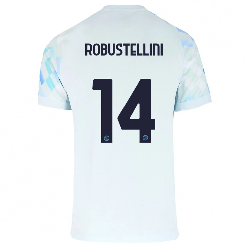 Danxen Dames Chiara Robustellini #14 Wit Blauw Uitshirt Uittenue 2025/26 T-Shirt