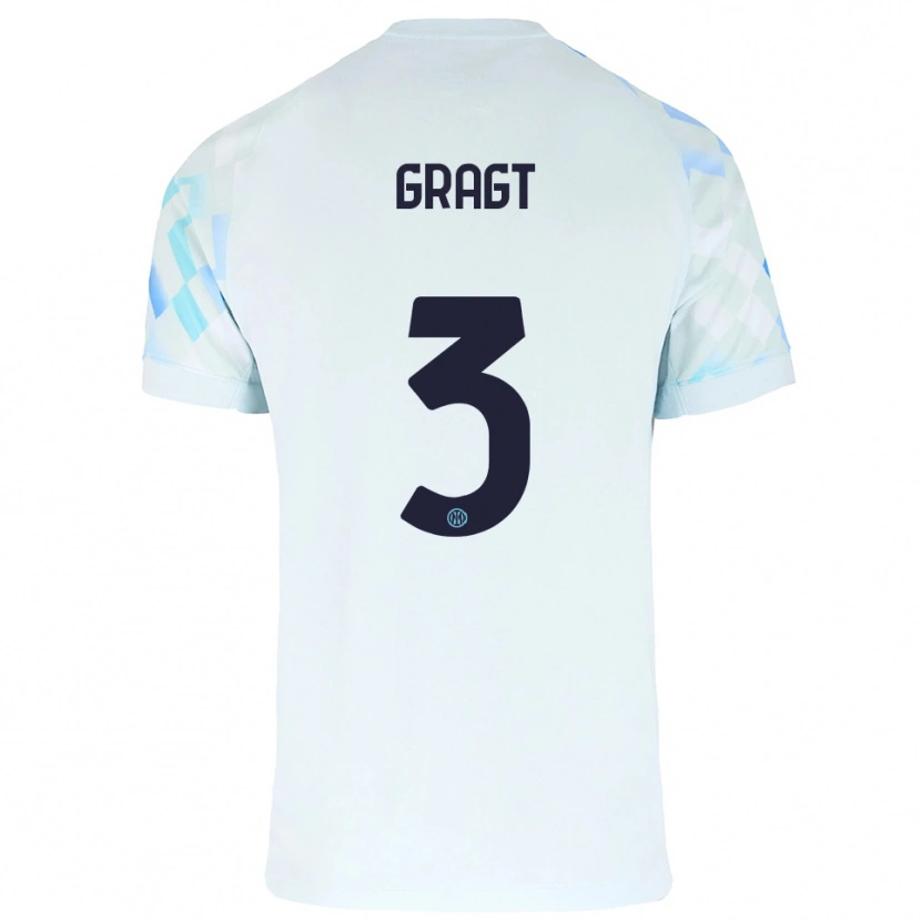 Danxen Dames Stefanie Van Der Gragt #3 Wit Blauw Uitshirt Uittenue 2025/26 T-Shirt