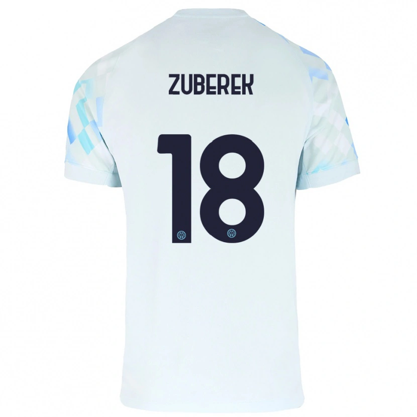 Danxen Dames Jan Zuberek #18 Wit Blauw Uitshirt Uittenue 2025/26 T-Shirt