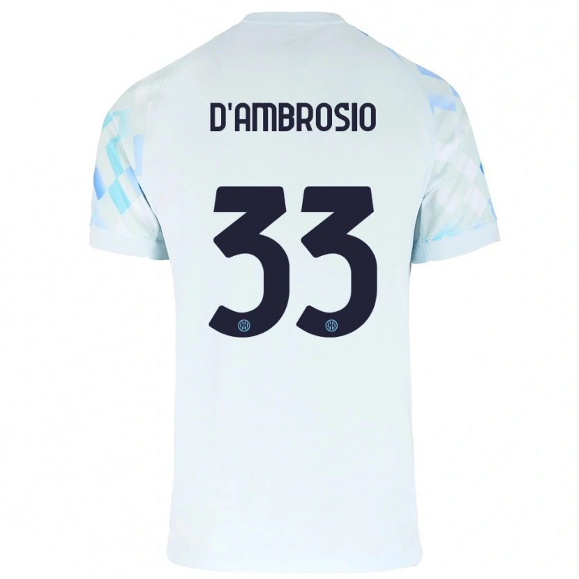 Danxen Dames Danilo D'ambrosio #33 Wit Blauw Uitshirt Uittenue 2025/26 T-Shirt
