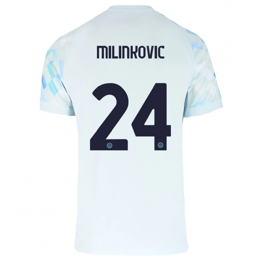 Danxen Dames Marija Milinković #24 Wit Blauw Uitshirt Uittenue 2025/26 T-Shirt