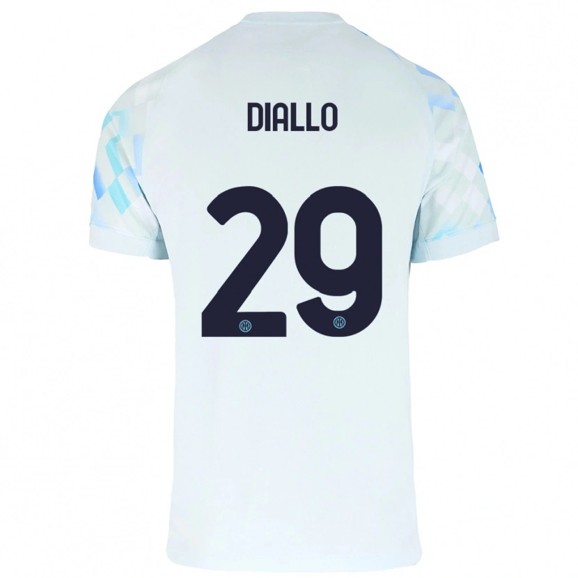 Danxen Dames Oumar Diallo #29 Wit Blauw Uitshirt Uittenue 2025/26 T-Shirt