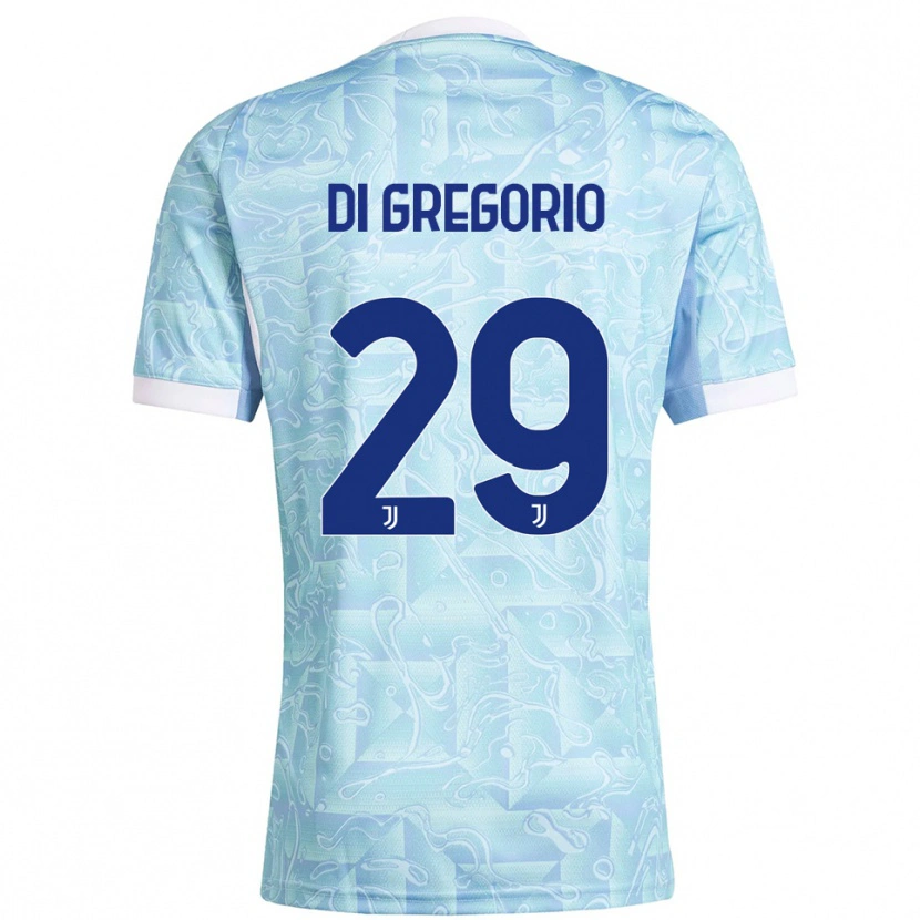 Danxen Dames Michele Di Gregorio #29 Hemelblauw Geel Uitshirt Uittenue 2025/26 T-Shirt
