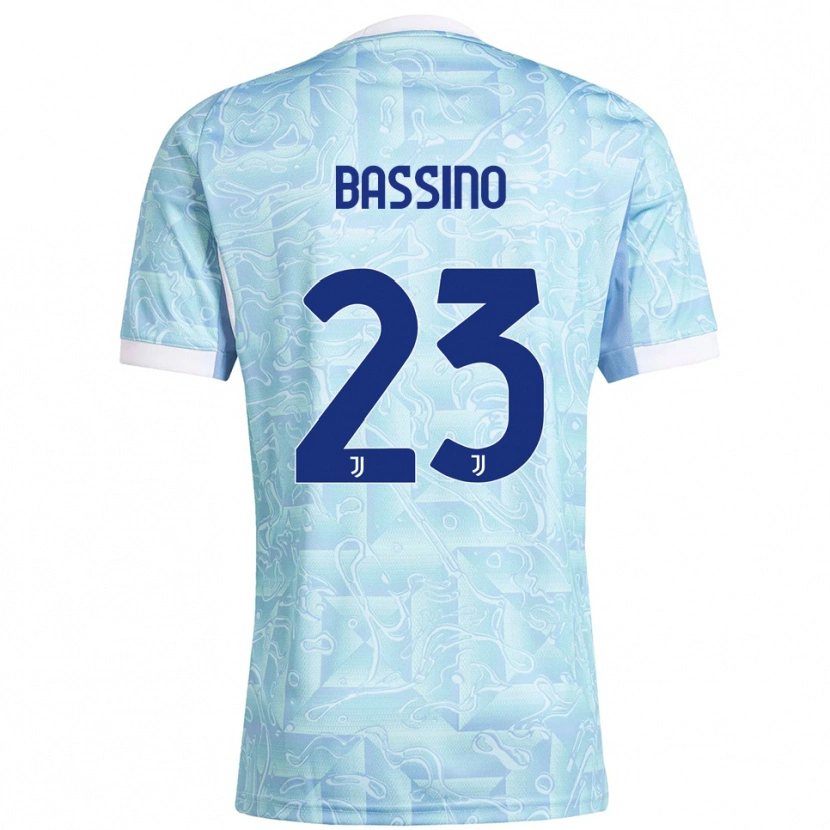 Danxen Dames Alessandro Bassino #23 Hemelblauw Geel Uitshirt Uittenue 2025/26 T-Shirt