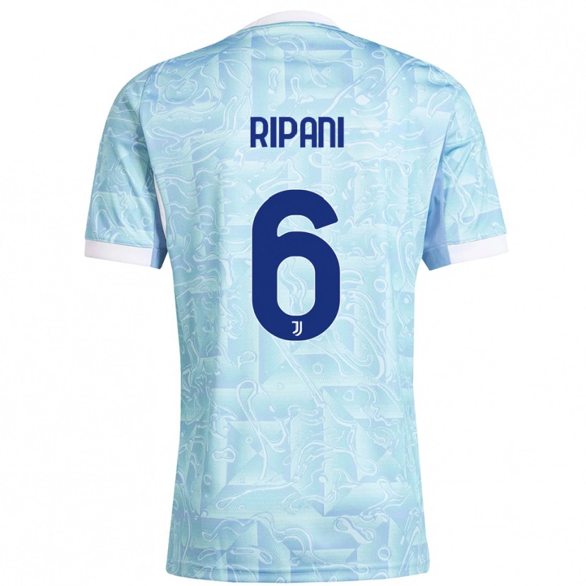 Danxen Dames Diego Ripani #6 Hemelblauw Geel Uitshirt Uittenue 2025/26 T-Shirt