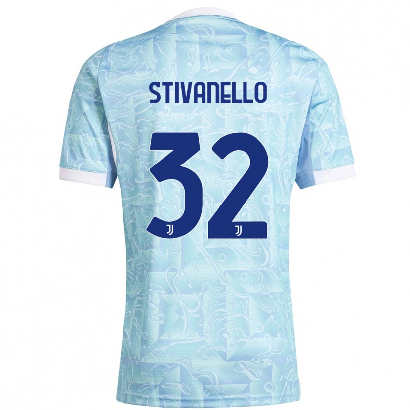 Danxen Dames Riccardo Stivanello #32 Hemelblauw Geel Uitshirt Uittenue 2025/26 T-Shirt