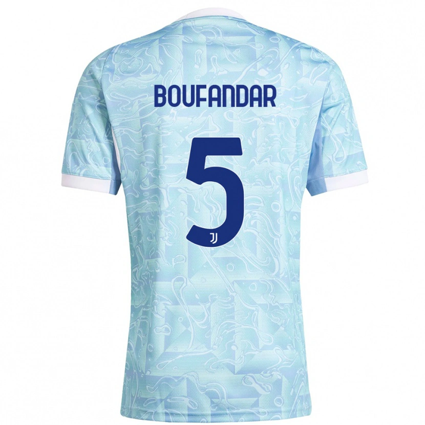 Danxen Dames Adam Boufandar #5 Hemelblauw Geel Uitshirt Uittenue 2025/26 T-Shirt