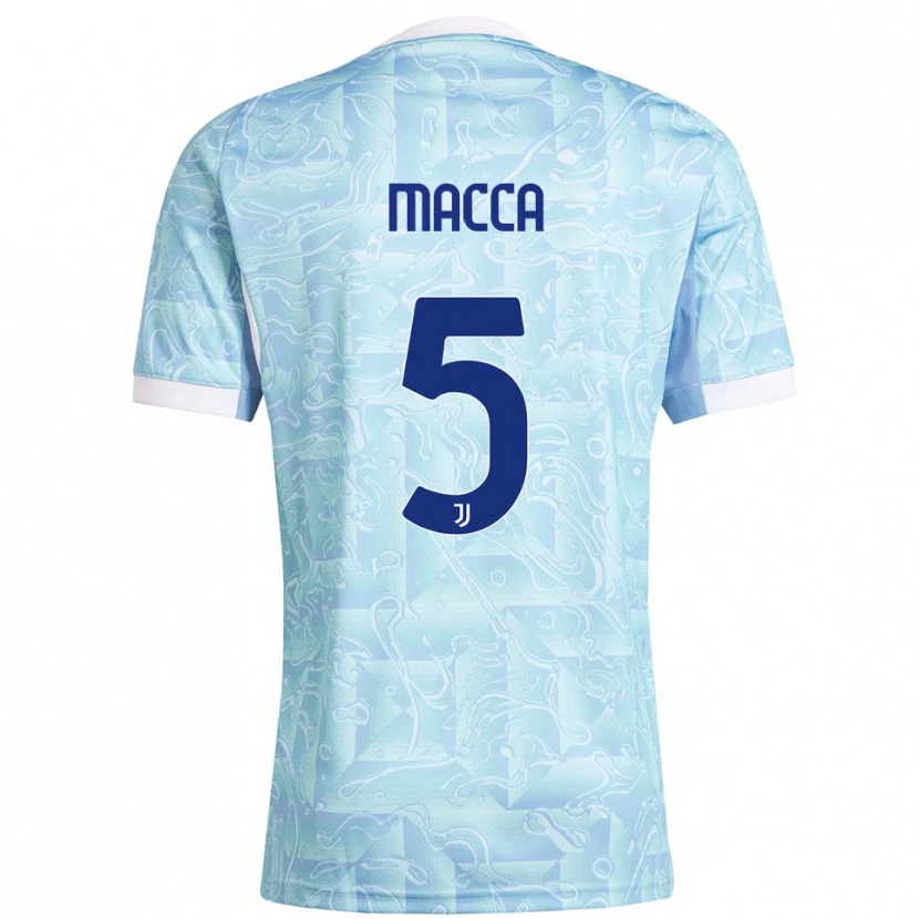 Danxen Dames Federico Macca #5 Hemelblauw Geel Uitshirt Uittenue 2025/26 T-Shirt