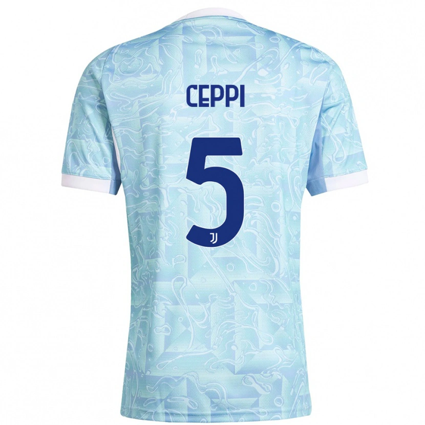 Danxen Dames Paolo Ceppi #5 Hemelblauw Geel Uitshirt Uittenue 2025/26 T-Shirt