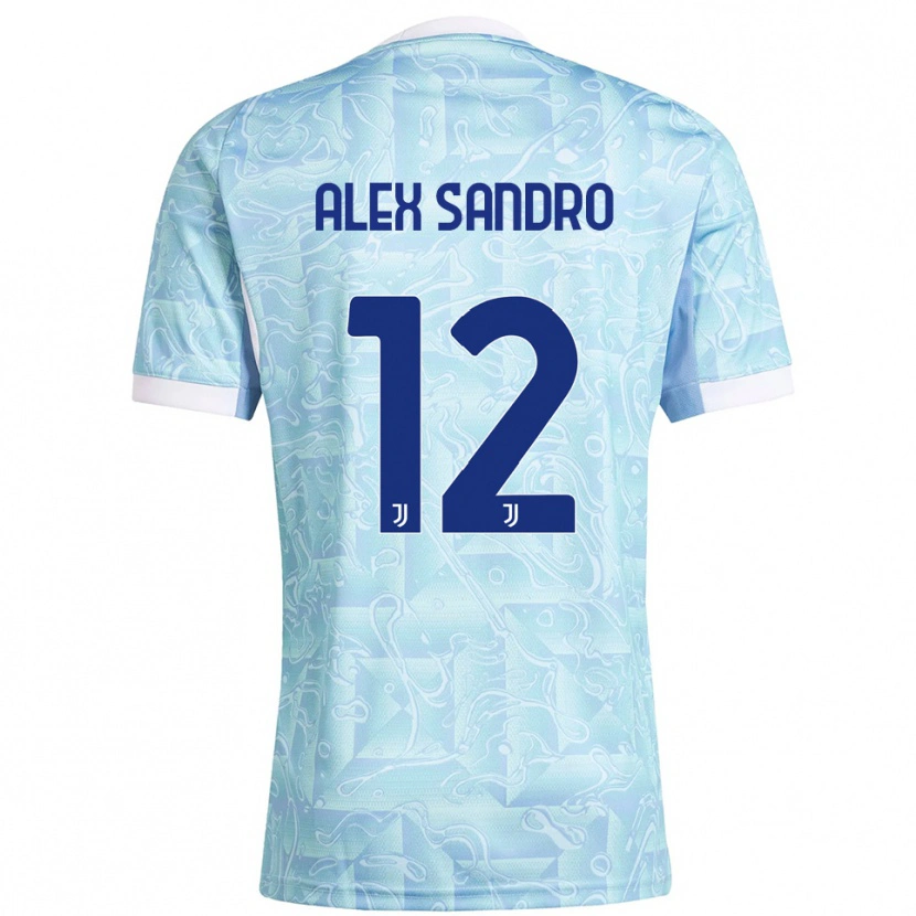 Danxen Dames Alex Sandro #12 Hemelblauw Geel Uitshirt Uittenue 2025/26 T-Shirt