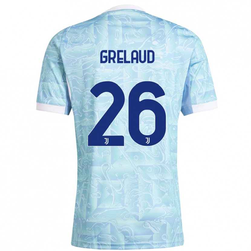 Danxen Dames Josue Grelaud #26 Hemelblauw Geel Uitshirt Uittenue 2025/26 T-Shirt
