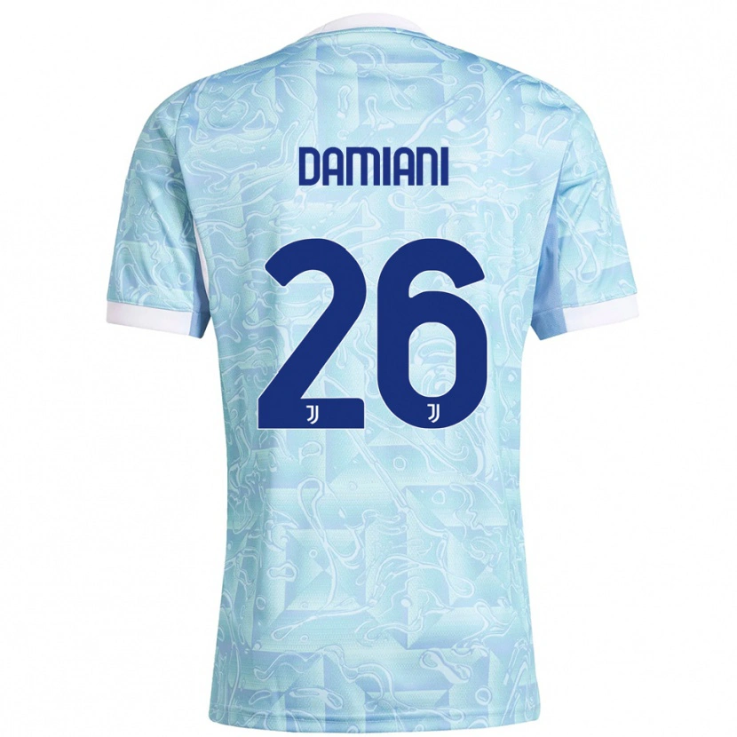 Danxen Dames Samuele Damiani #26 Hemelblauw Geel Uitshirt Uittenue 2025/26 T-Shirt
