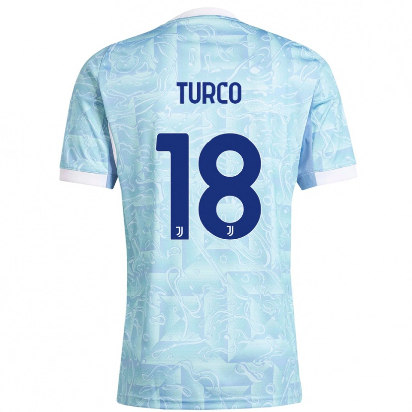 Danxen Dames Nicolo Turco #18 Hemelblauw Geel Uitshirt Uittenue 2025/26 T-Shirt