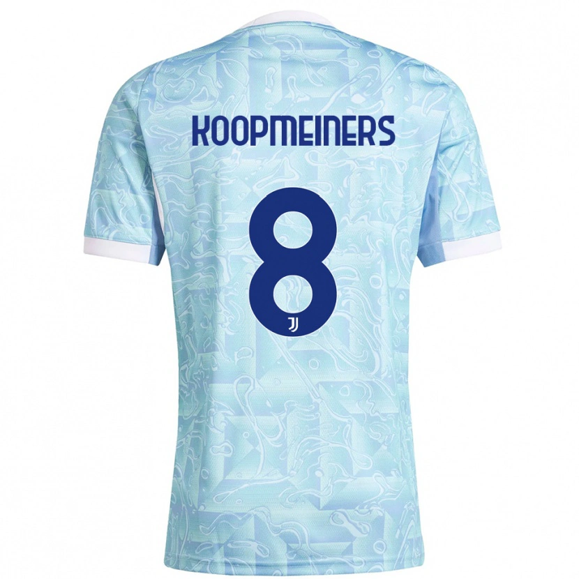 Danxen Dames Teun Koopmeiners #8 Hemelblauw Geel Uitshirt Uittenue 2025/26 T-Shirt