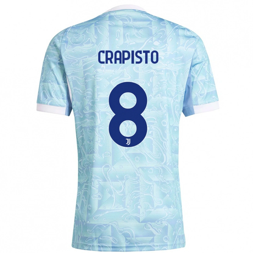Danxen Dames Francesco Crapisto #8 Hemelblauw Geel Uitshirt Uittenue 2025/26 T-Shirt