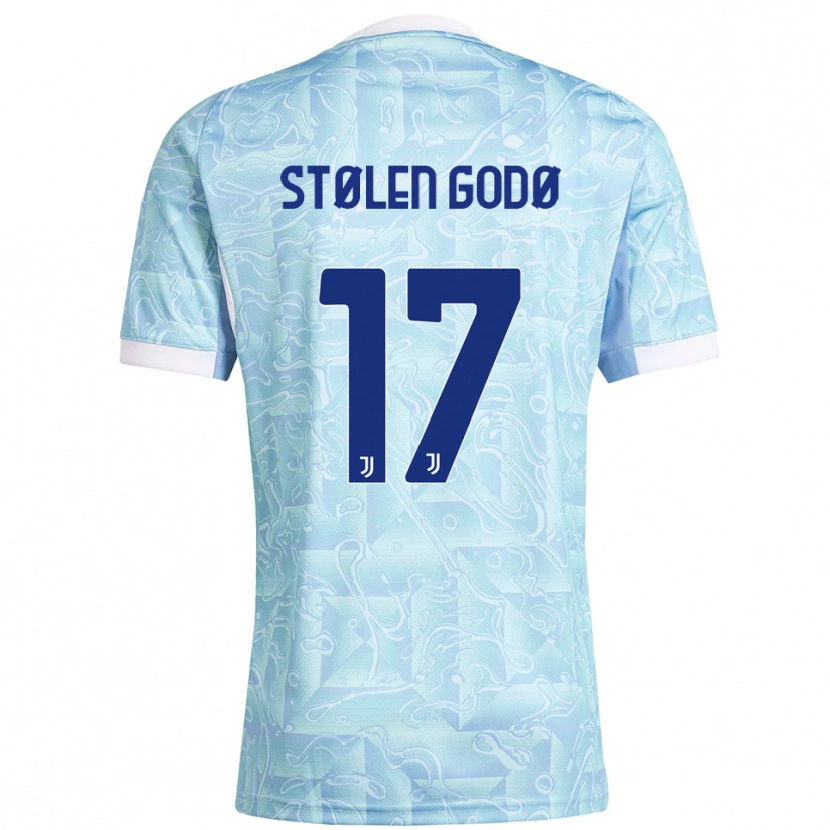 Danxen Dames Emma Stølen Godø #17 Hemelblauw Geel Uitshirt Uittenue 2025/26 T-Shirt