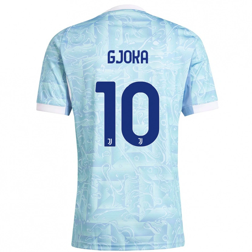 Danxen Dames Kevin Gjoka #10 Hemelblauw Geel Uitshirt Uittenue 2025/26 T-Shirt