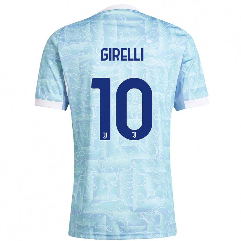Danxen Dames Cristiana Girelli #10 Hemelblauw Geel Uitshirt Uittenue 2025/26 T-Shirt
