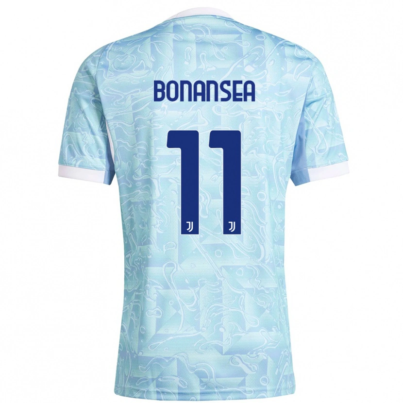 Danxen Dames Barbara Bonansea #11 Hemelblauw Geel Uitshirt Uittenue 2025/26 T-Shirt