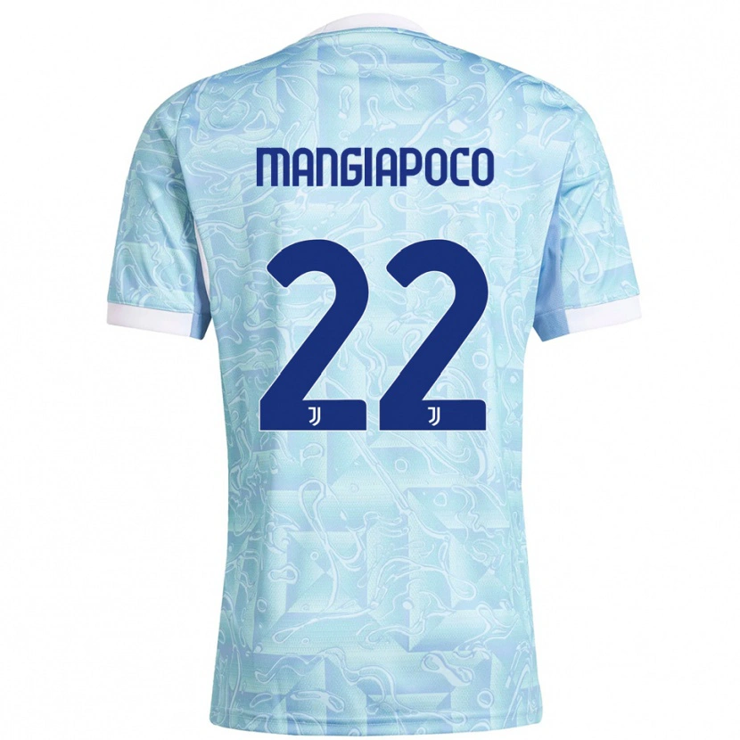 Danxen Dames Stefano Mangiapoco #22 Hemelblauw Geel Uitshirt Uittenue 2025/26 T-Shirt