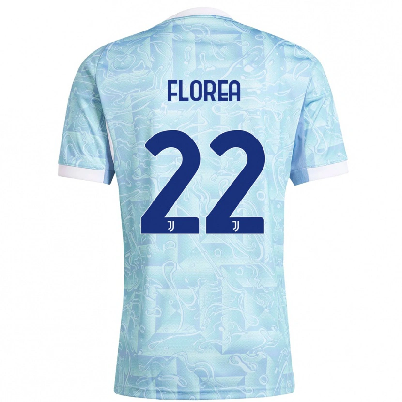 Danxen Dames Andrei Florea #22 Hemelblauw Geel Uitshirt Uittenue 2025/26 T-Shirt