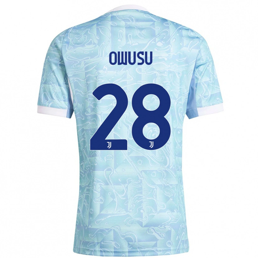 Danxen Dames Augusto Owusu #28 Hemelblauw Geel Uitshirt Uittenue 2025/26 T-Shirt