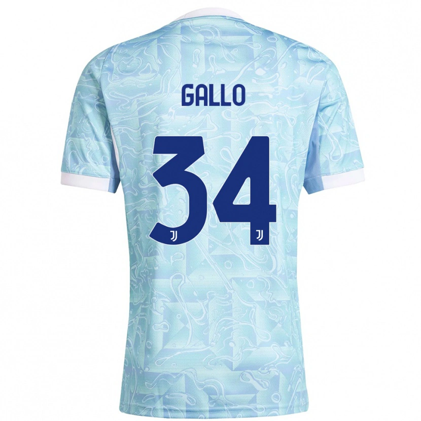 Danxen Dames Azzurra Gallo #34 Hemelblauw Geel Uitshirt Uittenue 2025/26 T-Shirt