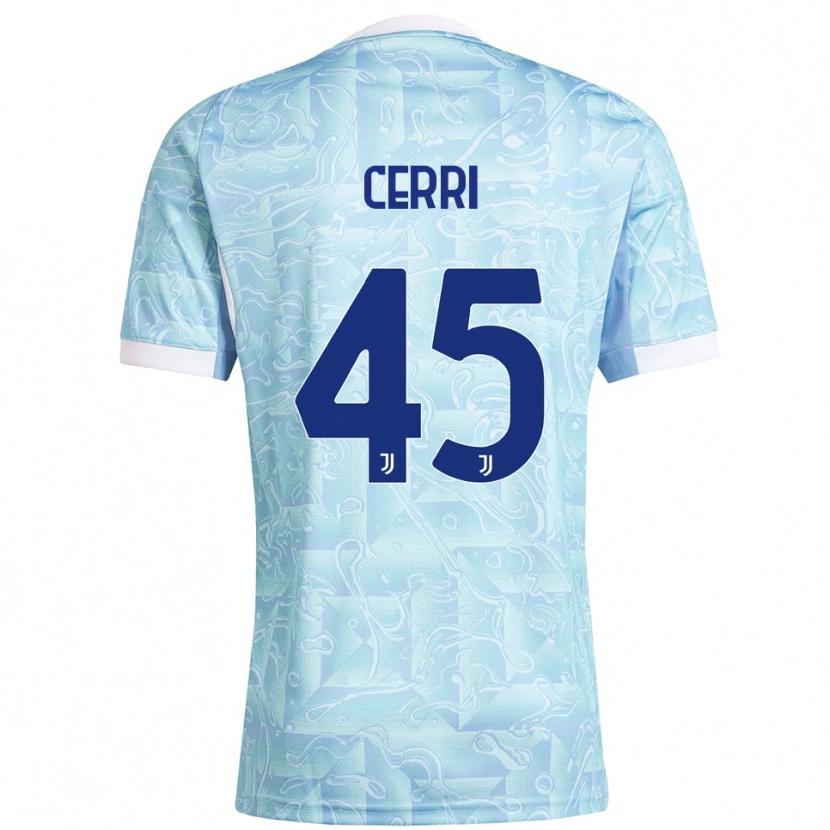 Danxen Dames Leonardo Cerri #45 Hemelblauw Geel Uitshirt Uittenue 2025/26 T-Shirt