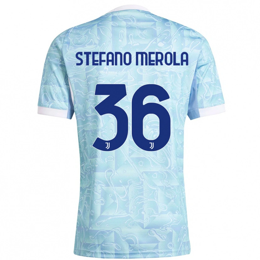 Danxen Dames Antonio Stefano Merola #36 Hemelblauw Geel Uitshirt Uittenue 2025/26 T-Shirt