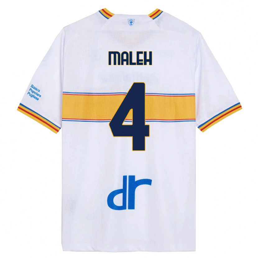 Danxen Dames Youssef Maleh #4 Wit Geel Uitshirt Uittenue 2025/26 T-Shirt