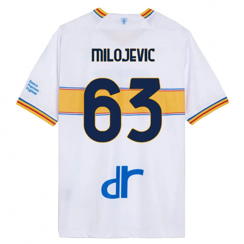 Danxen Dames Nemanja Milojevic #63 Wit Geel Uitshirt Uittenue 2025/26 T-Shirt