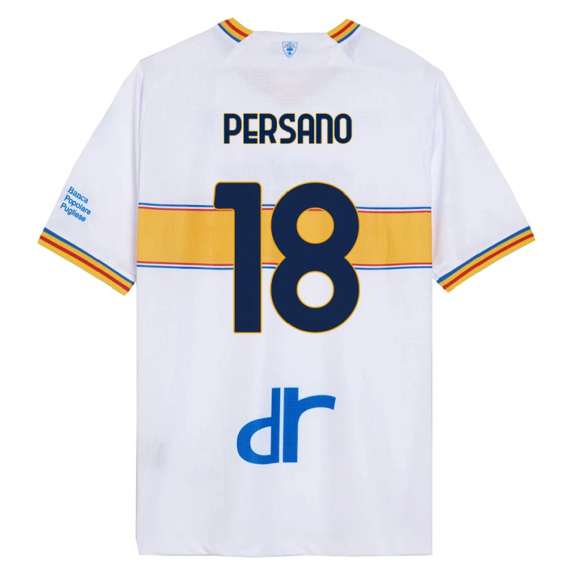 Danxen Dames Emanuele Persano #18 Wit Geel Uitshirt Uittenue 2025/26 T-Shirt