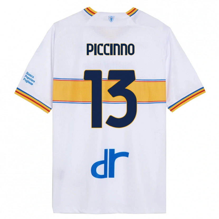 Danxen Dames Daniele Piccinno #13 Wit Geel Uitshirt Uittenue 2025/26 T-Shirt