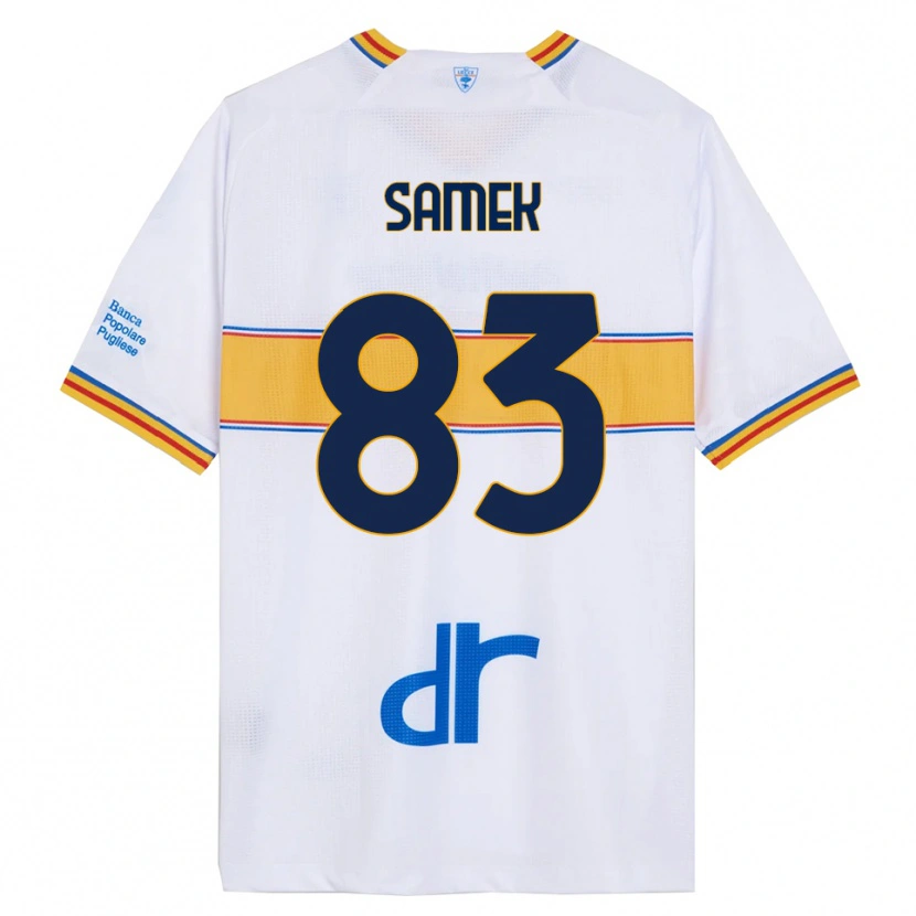 Danxen Dames Daniel Samek #83 Wit Geel Uitshirt Uittenue 2025/26 T-Shirt