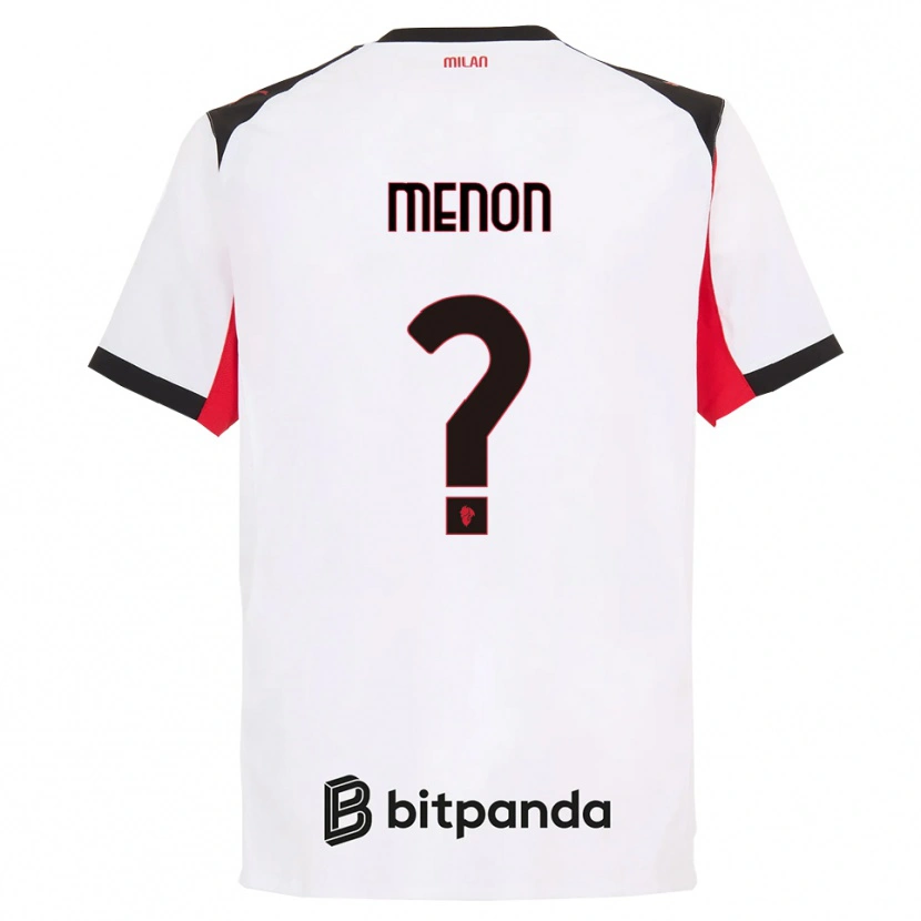 Danxen Dames Luca Menon #0 Wit Zwart Uitshirt Uittenue 2025/26 T-Shirt
