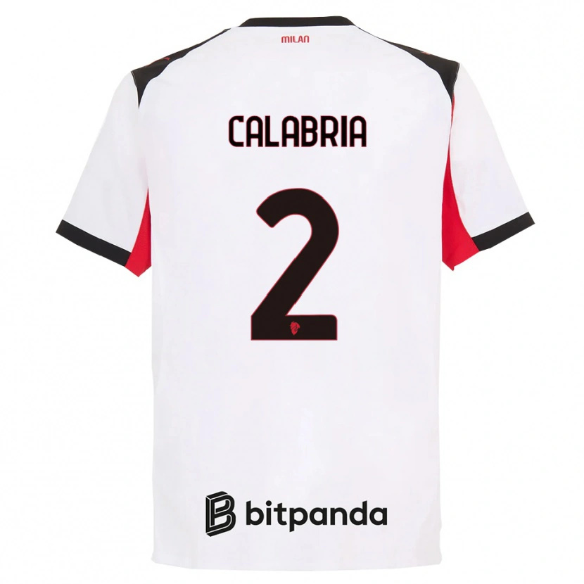 Danxen Dames Davide Calabria #2 Wit Zwart Uitshirt Uittenue 2025/26 T-Shirt